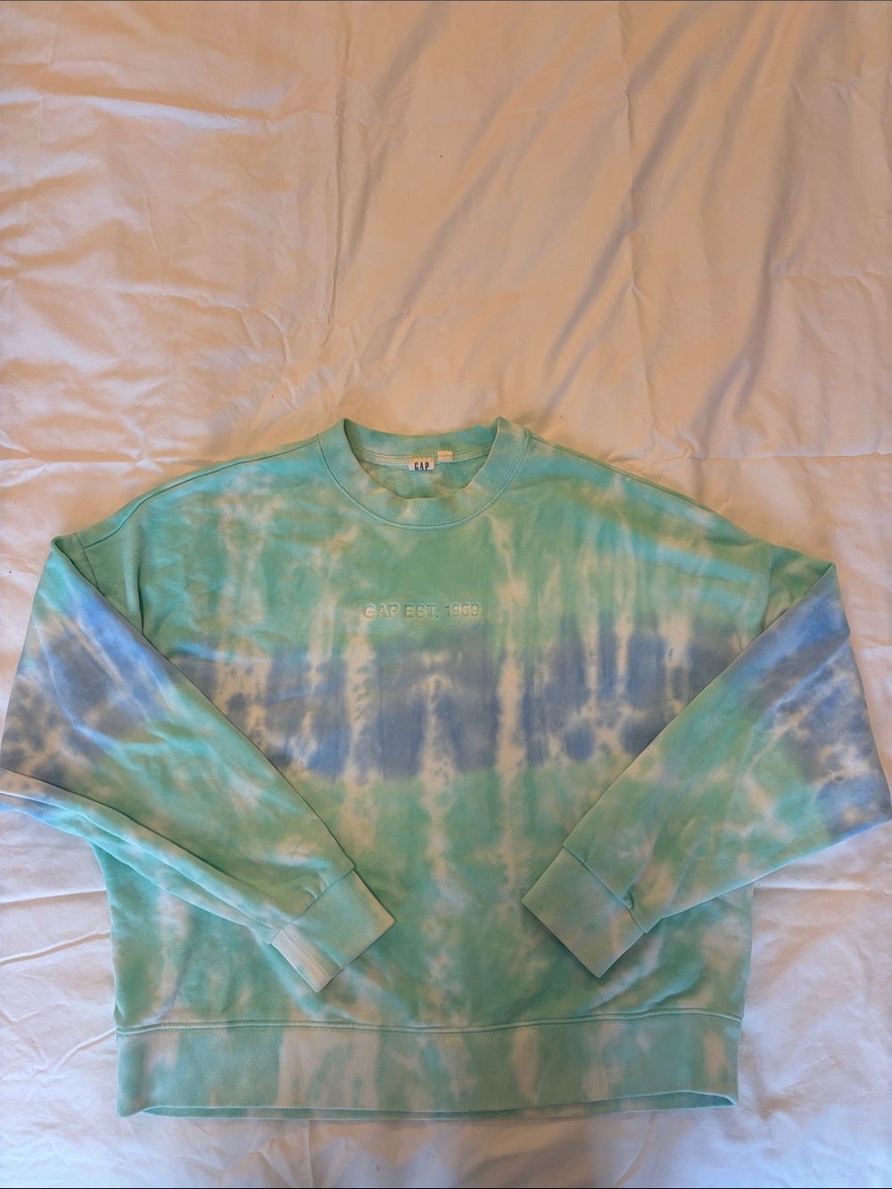 Gap Tie-Dye Crewneck Sweatshirt - Aqua & Blue